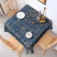 thumbnail image 2 of 60x60in(152x152cm) Square Tablecloth, Waterproof Polyester Table Cover, Wrinkle Resistant & Washable Fabric for Dining, Kitchen, Picnic, Denim Jean Print, 2 of 6