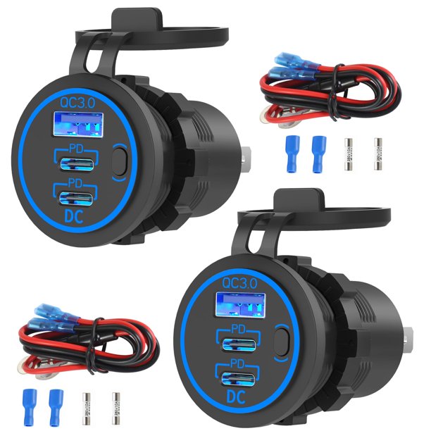 Cargador de coche USB C TIANWIDJEW, paquete de 2 unidades, 78 W, dual, 30 W, PD QC3.0