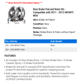thumbnail image 2 of Rear Brake Pad and Rotor Kit - Compatible with 2011 - 2013 INFINITI M56 2012, 2 of 2