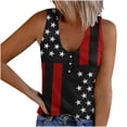 thumbnail image 1 of Birdeem Womens Tank Summer Independence Day Printed Buttons Sleeveless V-Neck Casual Blouse Button Tunic Tops, 1 of 1