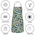 thumbnail image 6 of Pofeuu Green Leopard Print Aprons with Pockets, Cute Aprons for Kitchen, Cooking, Server, Barber, Chef Apron, 6 of 7