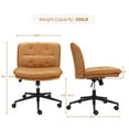 thumbnail image 2 of Kojooin Silla de Oficina Moderna de Cuero de PU sin Brazos, Ajustable en Altura, con Ruedas, Tamaño Estándar para Oficina, Juegos, Comedor, 2 of 6
