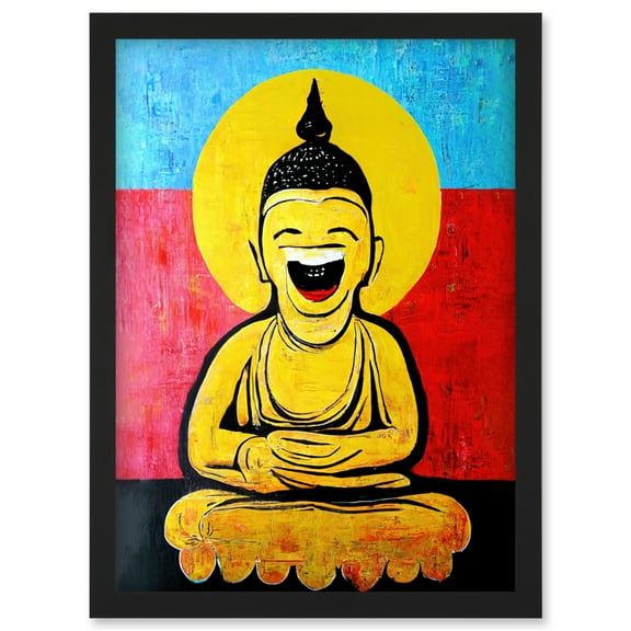 Happy Buddha Fun Acrylic Wall Art Print Artwork Framed Wall Art Print A4