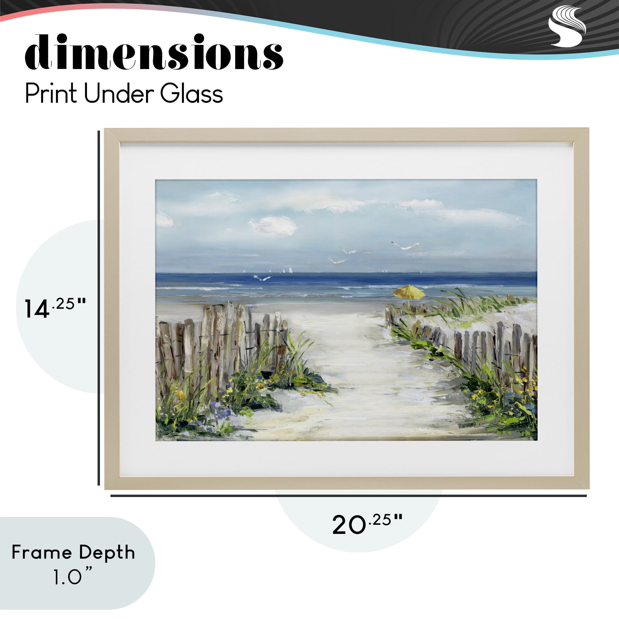 Stupell Industries Sunlit Dune Path To Ocean Birch Framed Print Under Glass, design by Sally Swatland
