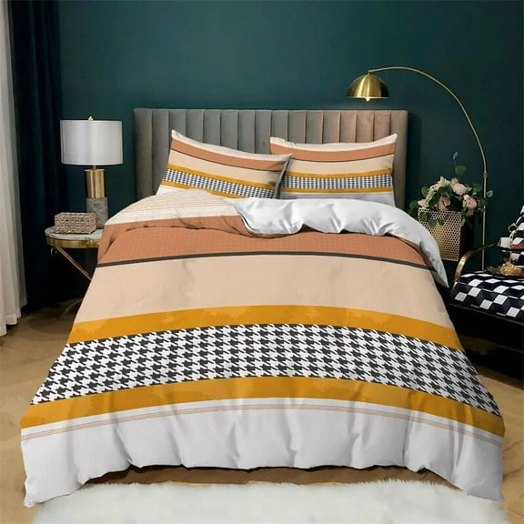 3D Geometric Duvet Cover For Kids Teen Microfiber Twisted Checkerboard Bedding Set Soft Abstract Plaid Stripe Quilt Cover