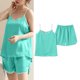 thumbnail image 5 of Karight Sleepwear for Womens Straps Tank Top Shorts 2 Piece Pajamas Lace Faux Silk Nightgowns Plain Match Thin Pjs Sets, 5 of 5