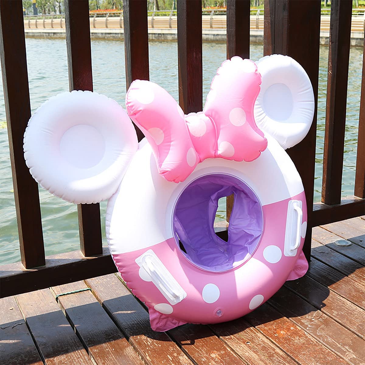 XinLe Baby Swimming Pool Floats for Kids Toddlers Girls Inflatable Pool Ring Float with Handles Aged 1-6 Years Summer Floaties Gift for Swimming Pool Accessories Pink