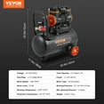 VEVOR Steel Black 1.2 HP 120V 116 PSI Oil-free Air Compressor 4.8 gal