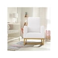 thumbnail image 1 of Ourlova Upholstered Glider Rocking Chair High Back Nursery Chair with Side Pocket Wood Legs 300lbs Capacity Modern Rocker for Breastfeeding Storytime White, 1 of 9