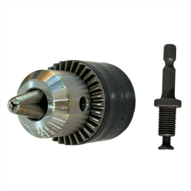 Portabrocas de 3 Mordazas de 1,5-10 mm, Adaptador de Cambio Rápido con Vástago Hexagonal Cuadrado de 1/4 Pulgada para Taladros Rotatorios y de Percusión.