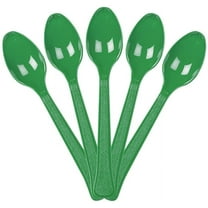 JAM Paper Plastic Spoons, Green, 48 Disposable Spoons/Pack
