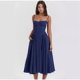 thumbnail image 1 of Vestido Midi plisado sin mangas con espalda descubierta para mujer, traje Sexy liso con tirantes, ropa de noche para fiesta de verano, 2024, 1 of 5
