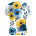 thumbnail image 5 of Women's Summer Top Casual Shirts V Neck Short Sleeve T-Shirts Fashion Floral Print Loose Blouses Pullover Spring Tunic Tops for Women, 5 of 6