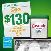 Cascade Platinum ActionPacs Dishwasher Detergent, Lemon Scent, 48 Count