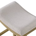 thumbnail image 3 of ROME + OAK Parker 26" Backless Saddle Kitchen Counter Stool, Natural, Cream Upholstery, 4 Pack, 3 of 12