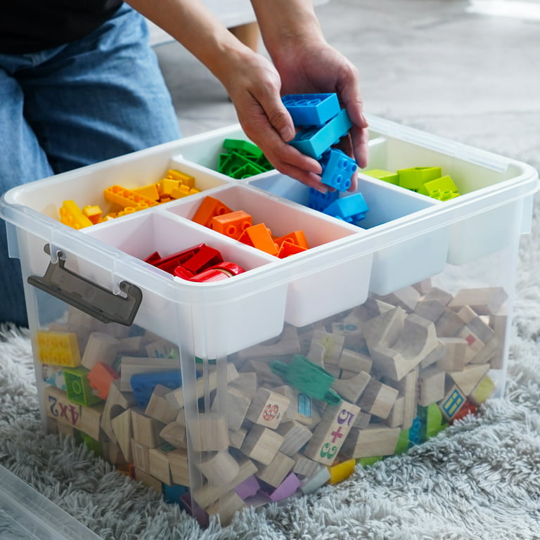 Portable Clear Storage Box with Handle Tool Organizer Adults Toy