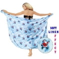 thumbnail image 2 of LA LEELA Women's Beachwear Christmas Tree Santa Sarong Wrap Bathing suit Swimwear Swim Cover Up Wraps Beach Coverups for Women One Size Blue Santa, 2 of 6