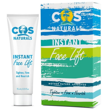COS Naturals INSTANT FACE LIFT Tighten Firm And Nourish Natural & Organic Ingredients Anti Wrinkle Cream Remove Signs of Aging Fine Lines Eye Puffiness Dark Circles Bags, 15ml 0.5