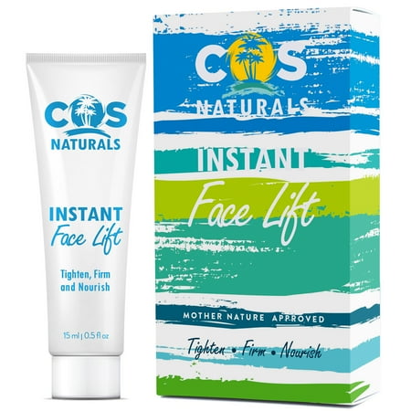 COS Naturals INSTANT FACE LIFT Tighten Firm And Nourish Natural & Organic Ingredients Anti Wrinkle Cream Remove Signs of Aging Fine Lines Eye Puffiness Dark Circles Bags, 15ml 0.5 (Best Instant Face Lift)