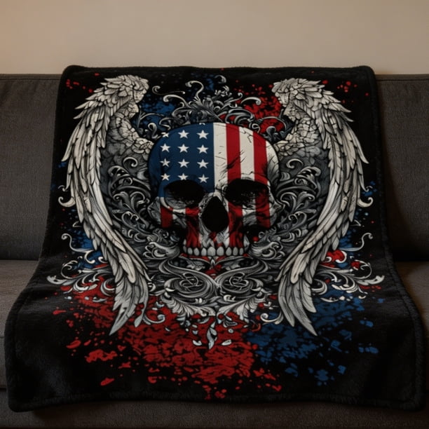 Independence Day Blanket Festive Flannel Blanket Soft Warm Throw Blanket For Home Sofa Bed Holiday Decoration
