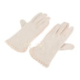 thumbnail image 3 of Guantes de protección solar para mujer, suaves, transpirables, antideslizantes, elegantes, para escalada, conducción y ciclismo, color beige., 3 of 14
