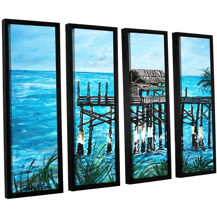 ArtWall Derek Mccrea "Pier" 4 Piece Floater framed Canvas Set