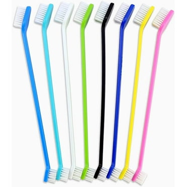 Dog Toothbrush Set of 8 - Dual Headed, Dental Hygiene Convenient Soft Toothbrush to Clean pet Teeth, Dog Tooth Brushes for Small to Large Dogs, Cats, and Most Pets, Teeth Brush in Bulk