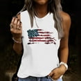 thumbnail image 2 of AnuirheiH American Flag Tank Tops for Women 4th of July Outfits Sleeveless Patriotic Shirts Women's Summer Casual Print Round Neck Loose Sleeveless T-Shirt Top, 2 of 5