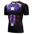 thumbnail image 4 of Superhero Compression T-Shirts - Men's Crew Neck - Captain America, 4 of 7