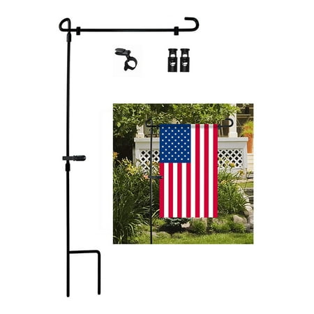 Garden Flag Stand Banner Flagpole Flag Stand Iron Outdoor Lawn ...