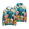 thumbnail image 6 of Bingfone Cute Animal Party Men's Drawstring Hoodie Long Sleeve Pocket Sweatshirts-3X-Large, 6 of 6
