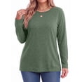 thumbnail image 2 of MOSHU 3 Pack T Shirts for Women Crew Neck Plus Size Women Shirts Long Sleeve Tees Casual Basic Fall Tops, 2 of 9