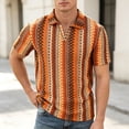 thumbnail image 6 of COSFO Short Sleeve Tshirts Shirts for Men Summer Knit Vintage Graphic Tees Casual V Neck Loose Fit Pullover Jacquard Tops, 6 of 9