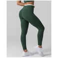 thumbnail image 5 of PISONIC Women 2 Piece Two-Piece Contrast Trim Yoga Set, Double Strap Square Neck Padded Sports Bra & High Waist Butt Lifting Full Length Leggings, Workout Gym Activewear Outfit, 5 of 9