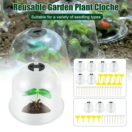 

Kuphy Reusable Garden Plant Cloche Plastic Dome Protective Seedling Covers Frost Guard Freeze Protection for Outdoors Garden