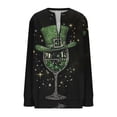 thumbnail image 4 of LEKWK Womens St Patricks Day Shirt Regular Fit Quarter Zip Sweatshirts Long Sleeve Graphic Tees Multiple Kittens In Shamrock Hats Print Festival Outfits, 4 of 5