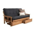 thumbnail image 2 of Modern Muse Wood Futon Frame Set with Storage Drawers, Classic Style with Mission Style Arms with Solid Pattern with Foldable Feature for Lounge Room with Tight Back, 2 of 6