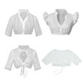 thumbnail image 6 of Ladies Traditional Dirndl Blouse Women's Bavarian Oktoberfest Costume Crop Top, 6 of 13