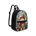 thumbnail image 2 of Eheartsgir Winter Cat With Hat Print Womens Purse Lightweight Mini Cell Phone Purse for Travel Daily Use, Polyester Lots of Pockets Mini Backpack, 2 of 8