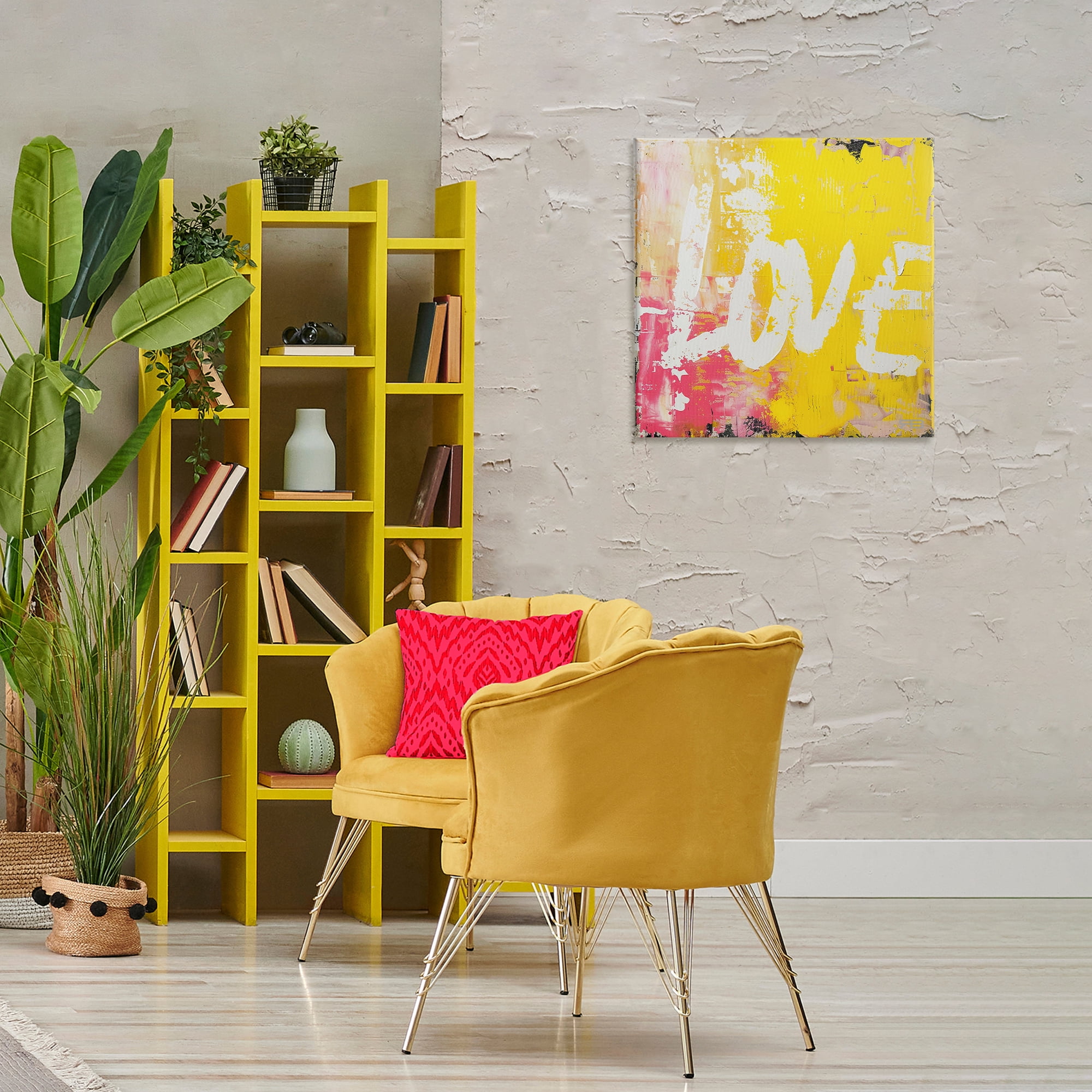 Stupell Industries Urban Love Paint Style Abstract Painting Wrapped Canvas Art Print Wall Art, 24 x 24