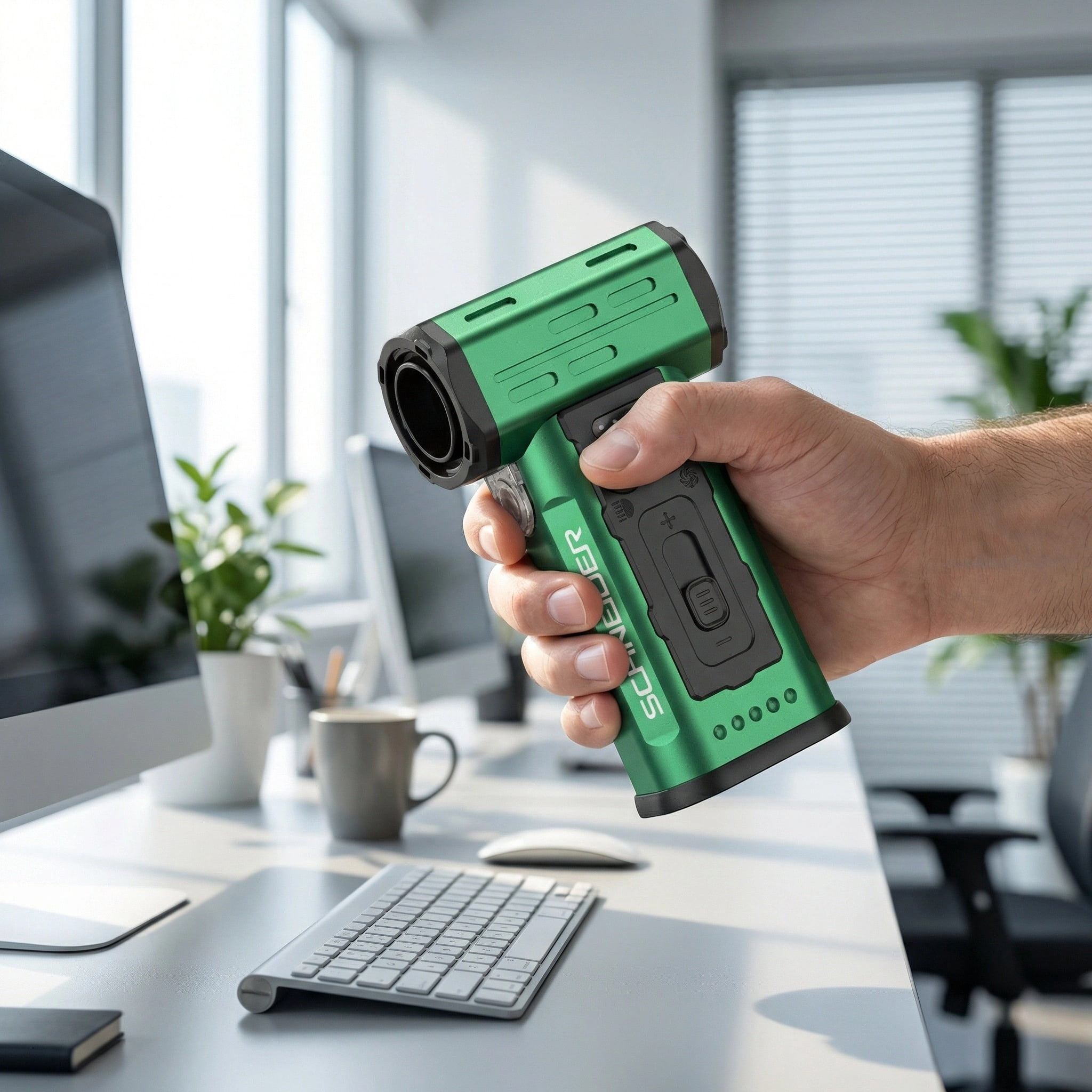 Electric Air Duster, 130000RPM Brushless Motor, Super Power, Aluminium Alloy, Rechargeable Battery, Blowing and Suction Design, for Keyboard, PC, Outdoors, Snow, Leaves, Car Cleaning