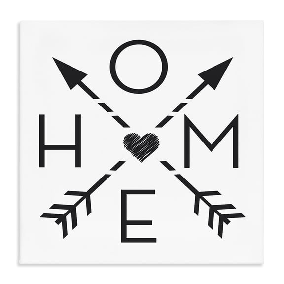 Stupell Industries Modern Arrows To Home and Heart Canvas Art, 24 x 24, by Lettered and Lined