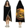 thumbnail image 3 of Burger Cheeseburger Vintage Art Food Hamburger Wearable Hooded Blanket Throw Cloak Wrap Warm Robe Cape for Bed Couch, 3 of 6
