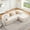 White, variant on 106" Modular Sectional Sofa Couch, Holaki 32D High-Resilience Boneless 3-Seater Couch with Throw Pillows, Modern Teddy Fabric Fluffy Contrast-Color Sectional for Living Room, Green