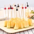 thumbnail image 5 of Naierhg 100Pcs/Bag Bamboo Stick Anti-crack Food Grade Smooth Wooden Bead Design Disposable Food Stick for Kitchen, 5 of 8