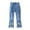 czb# Light Blue206, variant on Girls Baby Toddler Stylish Flared Denim Pants Embroidered Jeans Elastic Ruffle Waist Raw Fringe Hem Washed Casual Bottoms Relax Fit Fashionable Summer Trousers,Navy,2-3 Years