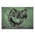 thumbnail image 3 of Tattoo Cutting Board, Head of Wolf the Fierce Warrior Big Dog of the Forest Winter Season Theme Image, Decorative Tempered Glass Cutting and Serving Board, Small Size, White and Black, by Ambesonne, 3 of 5