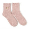 thumbnail image 4 of Baqcunre Womens Fuzzy Warm Slipper Socks Heart Print Cotton Socks Super Soft Microfiber Cozy Sleeping Socks, 1 Pair of Socks Pink One Size, 4 of 4