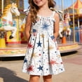 thumbnail image 2 of KPOPLK Girl's 4th of July American Flag Clothes Dress Sleeveless Patriotic Outfit Clothes Sundress Summer Dresses 1-10 Years(2-3 Years,White), 2 of 6