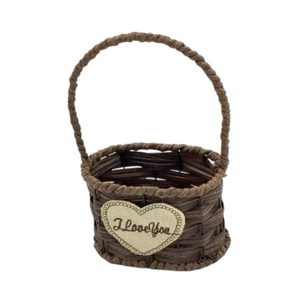 Cesta de flores para niña, organizador de frutas portátil y versátil. 12 cm x 8 cm x 21 cm